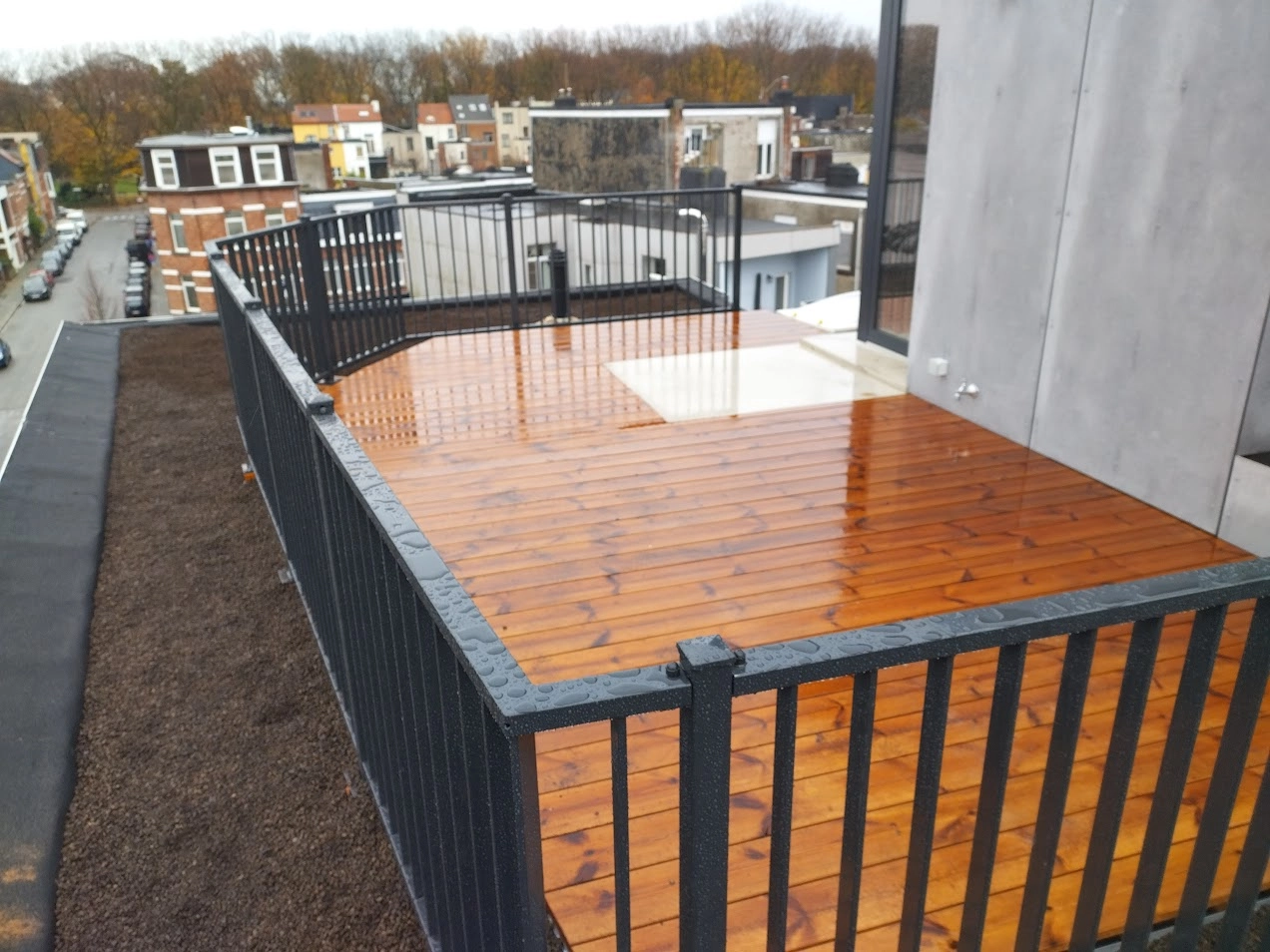 Metalen balustrade voor dakterras