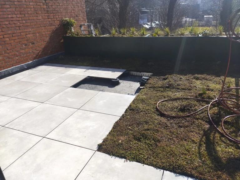 Dakterras met groendak in Mortsel